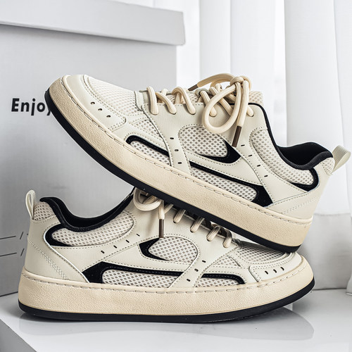 环球男鞋夏季透气板鞋青年百搭运动鞋潮复古ins潮鞋内增高鞋子男