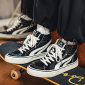 高帮帆布鞋 小众运动中帮港风ins网红男鞋 男生韩版 百搭运动滑板鞋