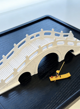 仿汉白玉实木拱桥古代建筑桥