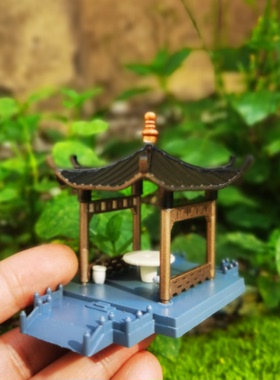 古代建筑中式风摆件盆景微景观