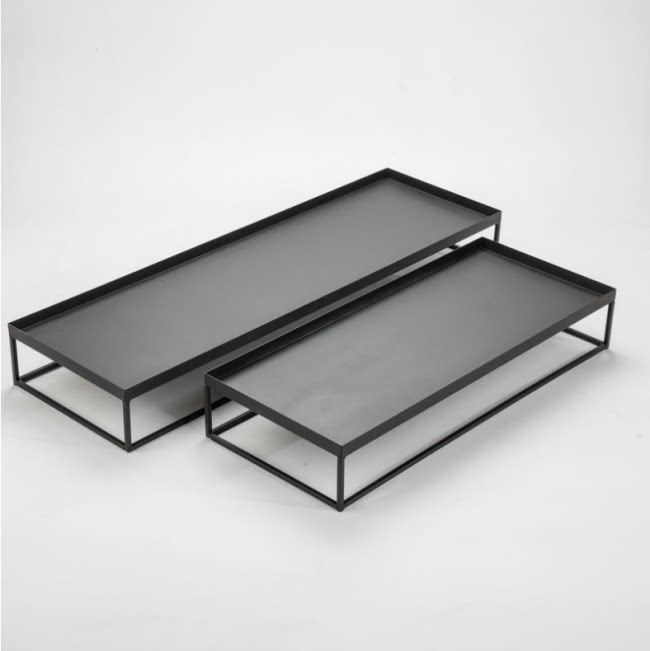 枯山水实木铁艺沙盘   微景观底座盘  山石枯木摆件底座 茶具底盘