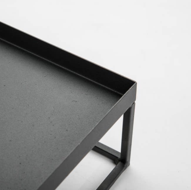 枯山水实木铁艺沙盘   微景观底座盘  山石枯木摆件底座 茶具底盘