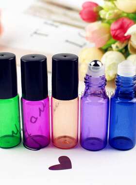 新款 1ml 2ml 3ml 薄款彩色 滚珠瓶 钢珠玻璃精油瓶化妆/美容工具