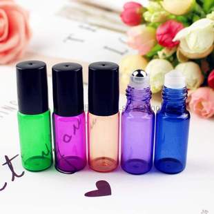 新款 1ml 2ml 3ml 薄款彩色 滚珠瓶 钢珠玻璃精油瓶化妆/美容工具