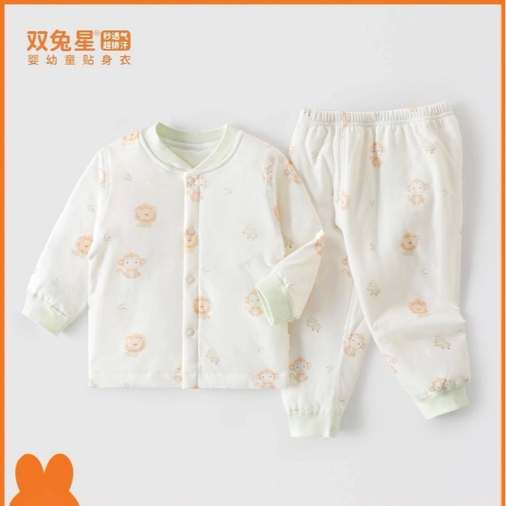 双兔星秋冬婴儿纯棉保暖套装