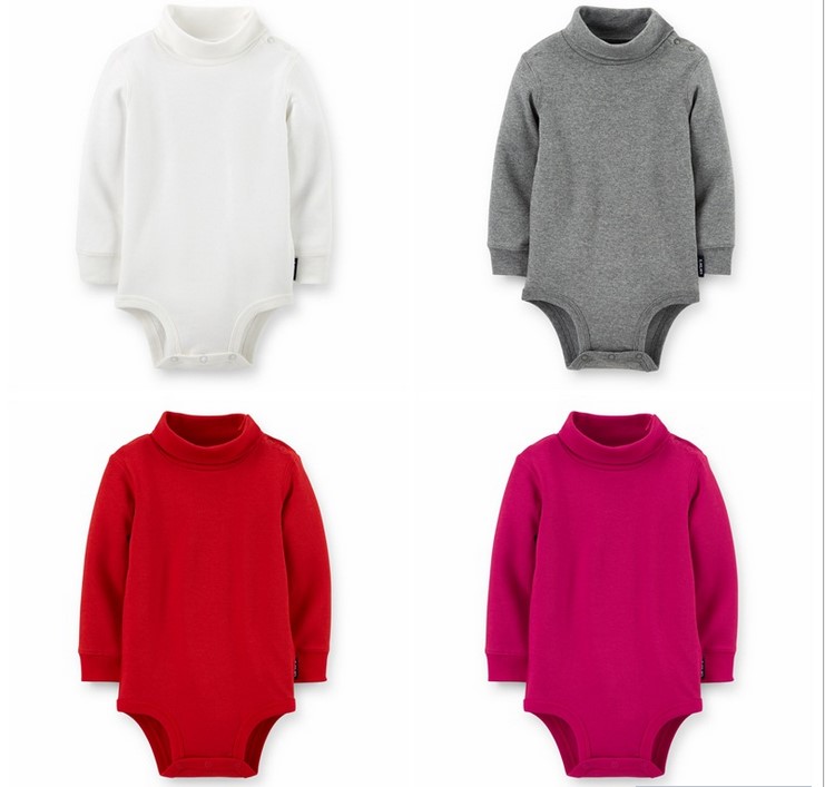 外贸新生婴儿纯棉三角高领哈衣