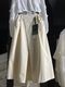 气质a字裙长裙 高腰简约宽松时尚 米黄设计款 棉半身裙女2026新款