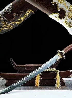 中国风手工蒙古刀元刀凤凰清刀一体锻打健身武术刀剑兵器未开刃