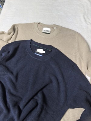 scotchsoda荷兰苏打秋冬男装针织衫长袖打底衫圆领毛衣撞色亚麻棉