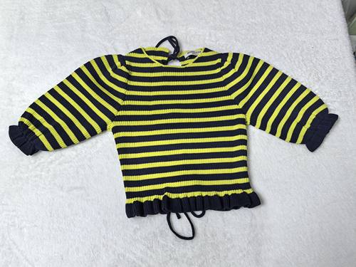 新款scotch soda苏格兰苏打儿童条纹针织衫短款绑带微瑕