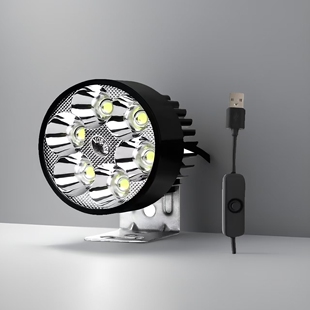 USB电动车灯摩托车led射灯免接线外置车灯充电款车灯防水led射灯