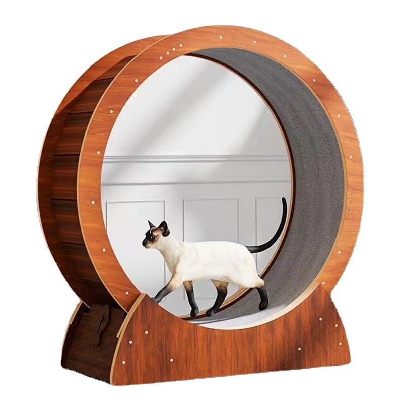 2026新款木质猫咪跑步机狗狗健身滚轮静音跑轮圈 跑轮替换垫子