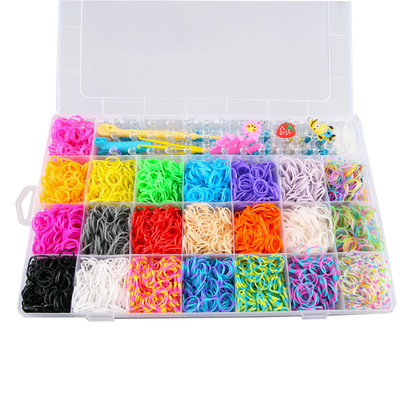 28格套装彩虹织机手链DIY手工创意彩虹橡皮筋loom Rubber bands