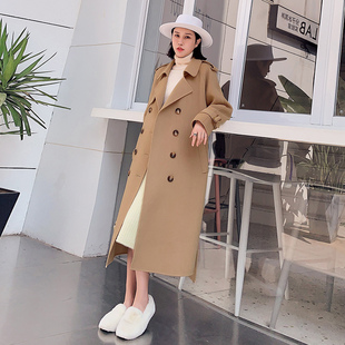 2025新款中长款双面羊绒外套女宽松英伦风流行高级初秋气质大衣