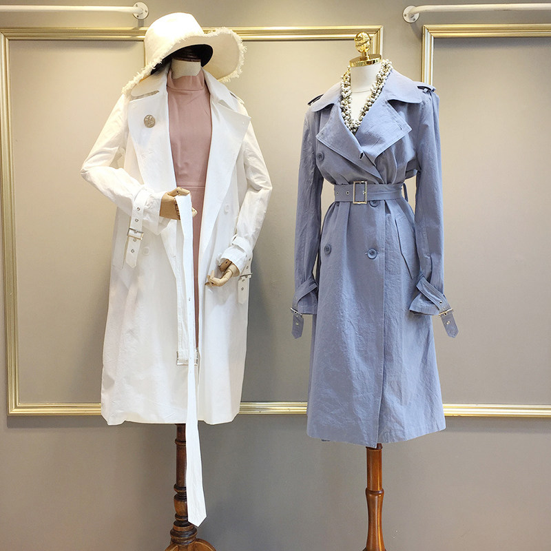 韩版百搭2026春秋装新款中长款大衣风衣女系带宽松外套流行过膝潮