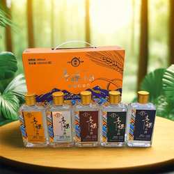 西藏青稞酒特产藏泉青稞酒纯粮48度清香型原浆白酒礼盒100ml*4瓶