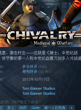 PC正版steam游戏 骑士：中世纪战争 Chivalry: Medieval Warfare