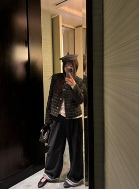 wann现货 原牛色撞色卷边牛仔裤 中高腰直筒阔腿垂感休闲裤