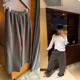 wann现货 山系军绿灰 加绒舒适宽松卫裤松紧腰运动休闲长裤