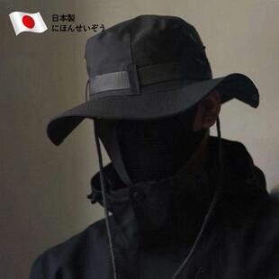 日本奔尼帽户外登山帽黑色男款运动小帽檐防晒渔夫帽徒步休闲遮阳