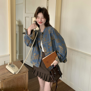 26春新款，现货！ZB168-H610复古刺绣花色牛仔外套P165控268图片