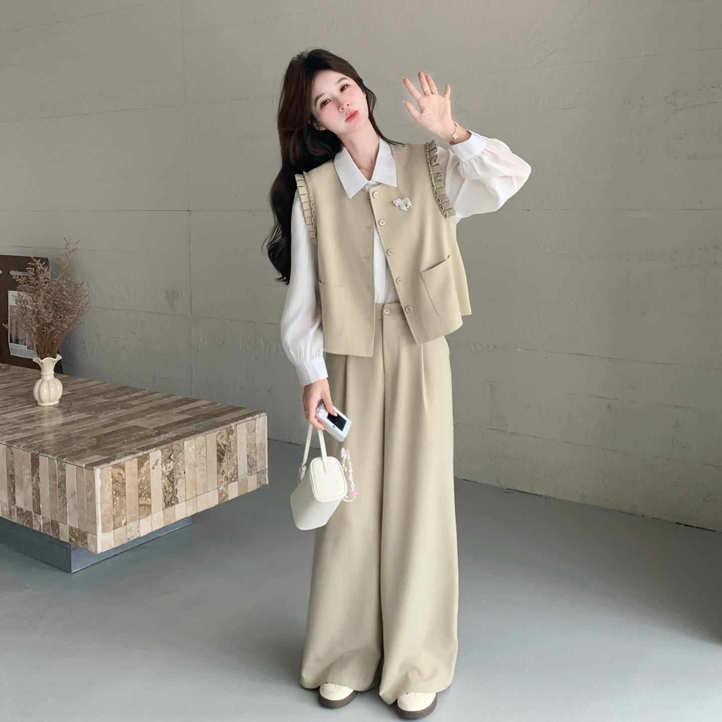 新款出货！ZB168-H624高定面料衬衫马甲裤子三件套P230控368，女装套装/套裙，浙宝168