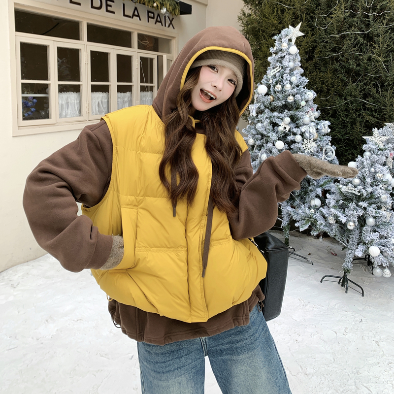 现货数据好！ZB168-H329羽绒马甲90新标加厚卫衣套装P335控498，女装羽绒服，浙宝168