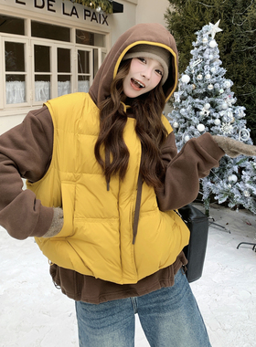 现货数据好！ZB168-H329羽绒马甲90新国标加厚卫衣套装P335控498