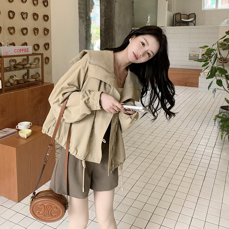 现货数据好！168-H003短款海军领夹克风衣P135控188,女装短外套,浙宝168