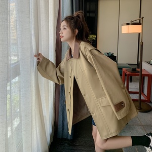 今年流行卡其色风衣女春秋2025年新款韩系风格穿搭单排扣时尚外套图片