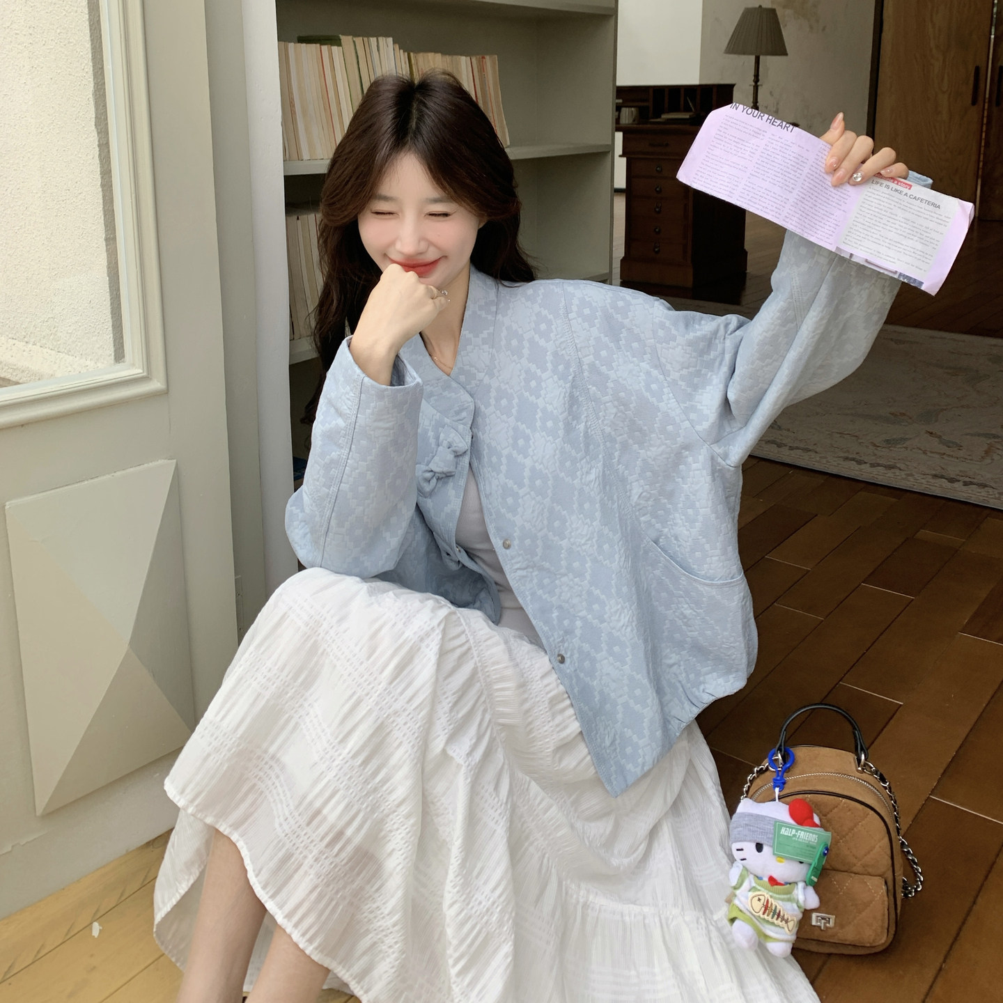 新款现货！ZB168-H618提花蝴蝶结扣外套P160控258,女装短外套,浙宝168