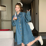 现货！168-H125蝴蝶结牛仔连衣裙P135控198，女装连衣裙，浙宝168