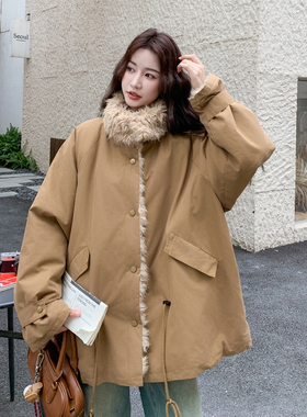 Z168--H328复古慵懒风毛毛内里派克服女加厚保暖外套P245控358