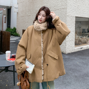 Z168--H328复古慵懒风毛毛内里派克服女加厚保暖外套P245控358，女装派克服，浙宝168