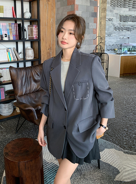 现货！168-9312灰色特种绣高品质西装P125控178