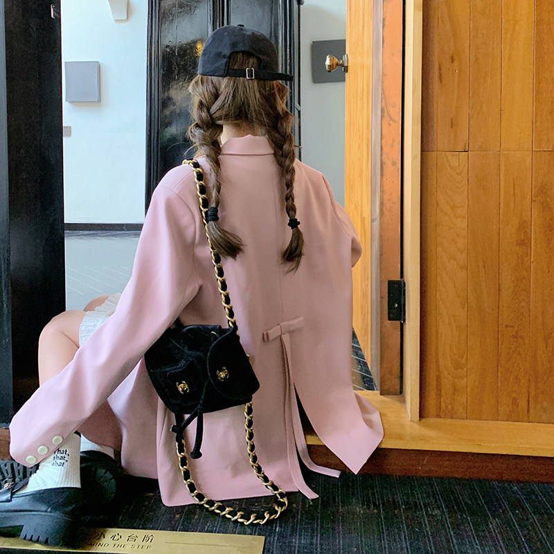 现货数据好！168-H117后背开叉蝴蝶结西装外套P135控198，女装西装，浙宝168