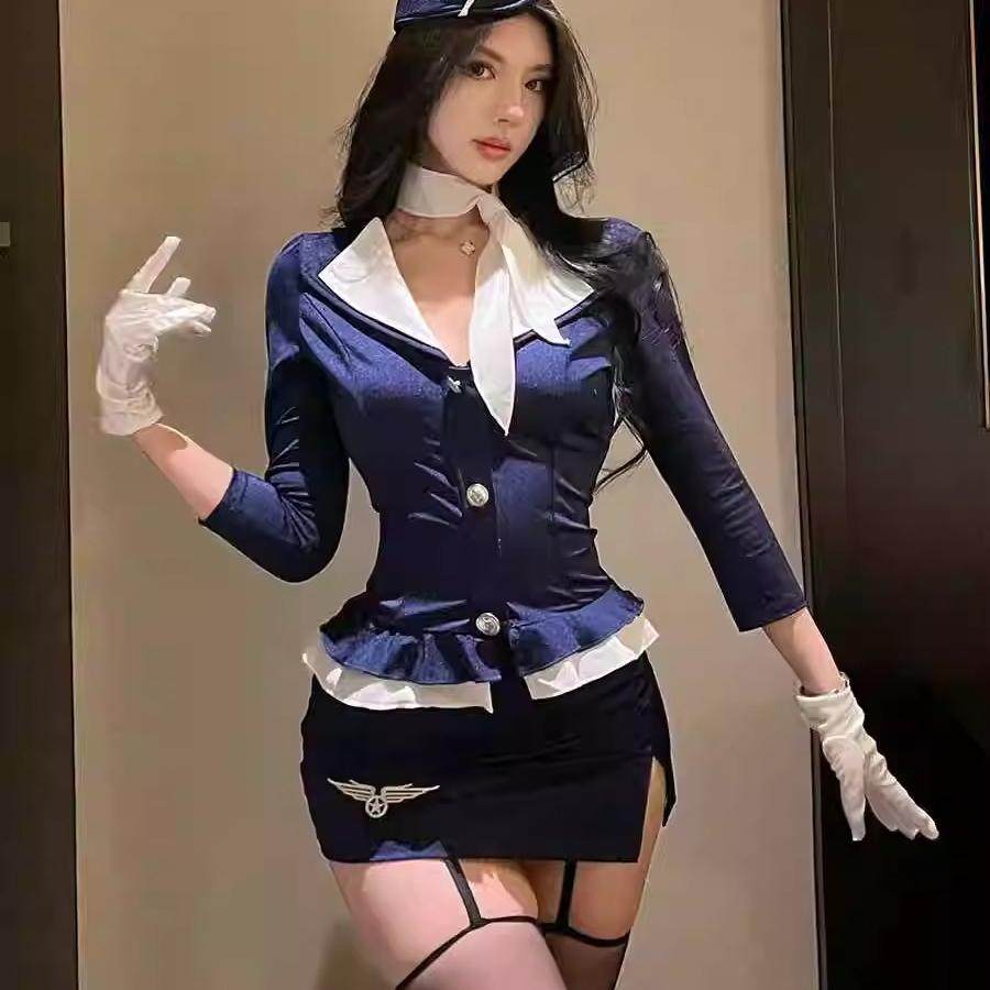 圣诞节教官性感纯欲女警制服夜场教师cos办公室OL秘书套装空姐装