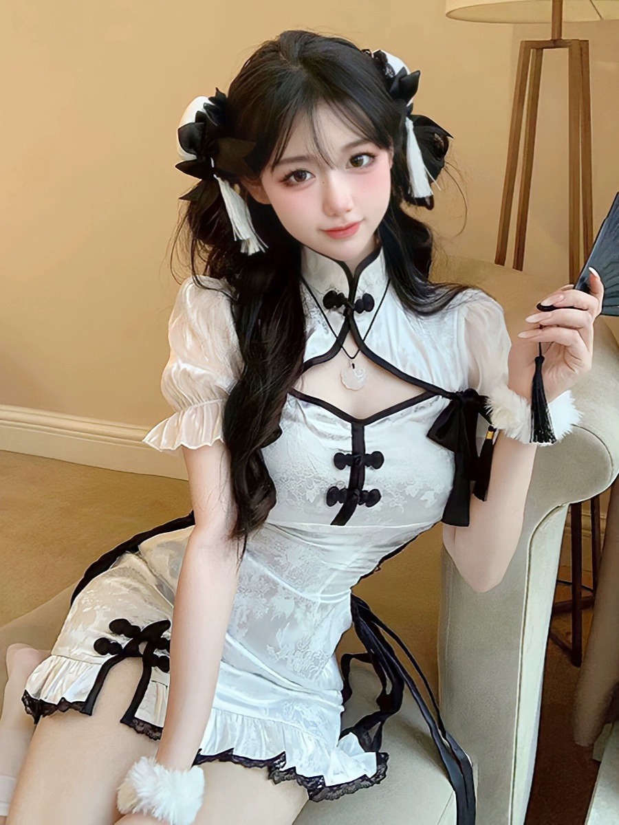 小野猫欢乐谷 改良版旗袍连衣裙Cosplay女装lolita性感女仆制服jk