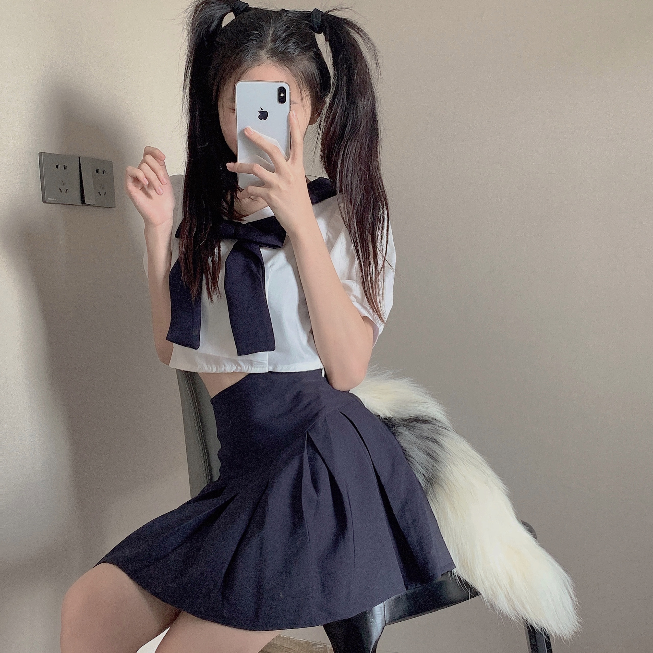 COS漫展女仆磁吸超大假尾巴道具