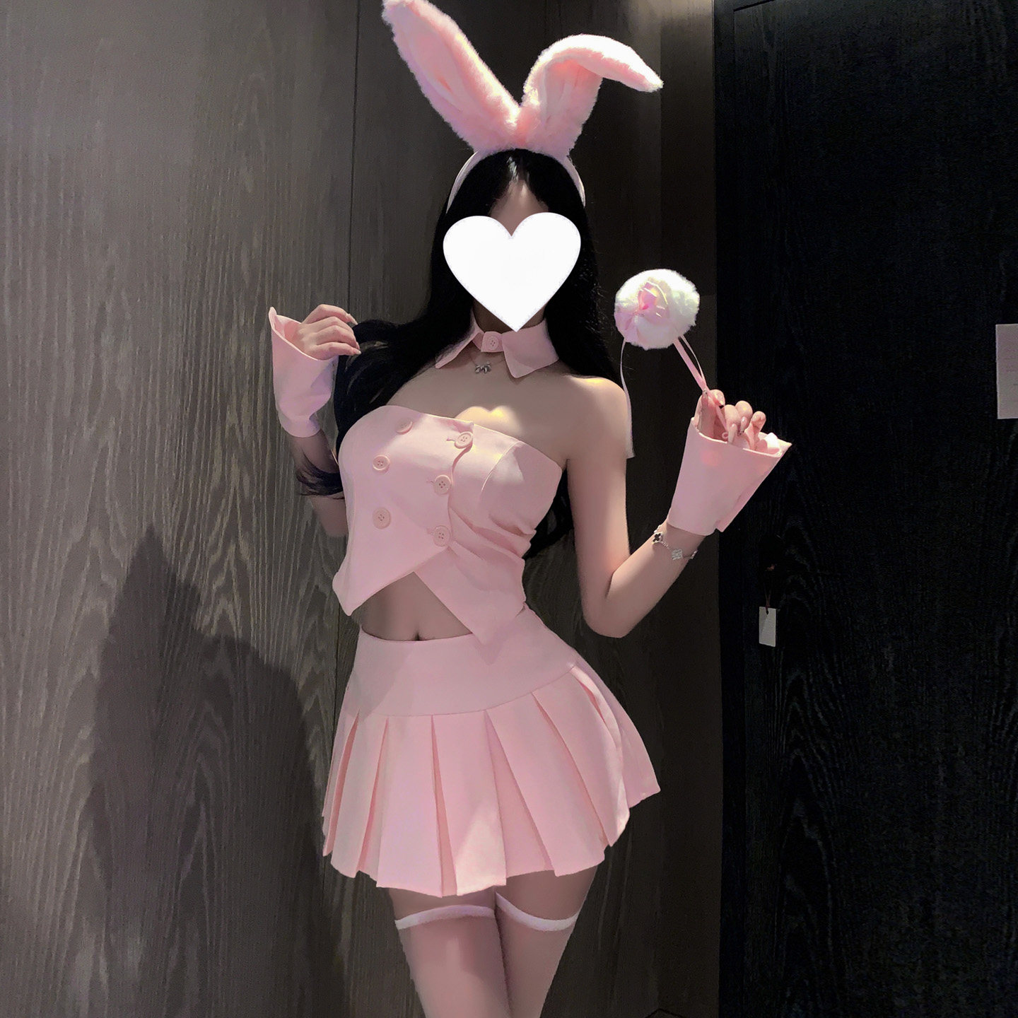 纯欲性感兔子兔女郎cos服装制服包臀裙粉色红色圣诞节裙子百褶裙