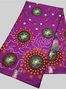 金粉非洲蜡染布提花布全棉布料薄软衣服面料6码蜡布gold damask