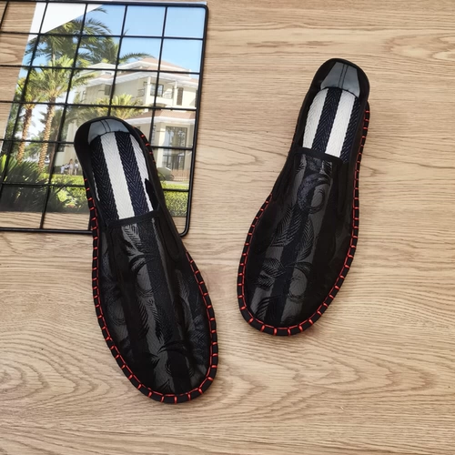 Летняя сетчатая пустота, старое пекинское мужское сухожилие из говядины, вышивка, дышащая, ежедневная повседневная дезодорант, недеодорантная пещерная сеть.