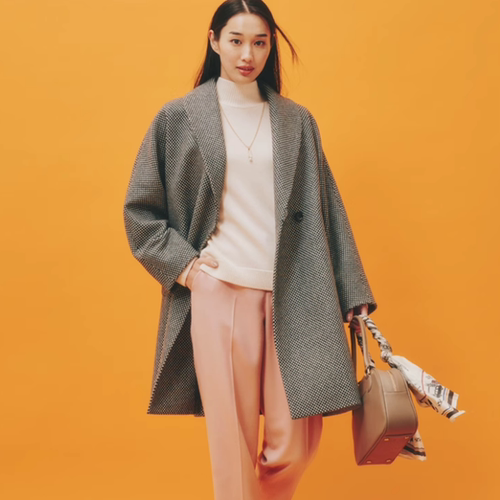 半双披肩C0防水+80羊毛格纹大衣