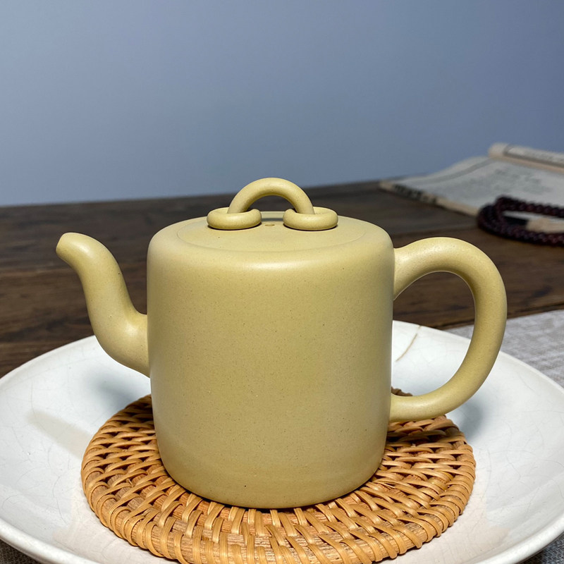 宜兴紫砂壶茶壶茶具家藏纯原矿本山绿泥纯手工壶240CC夙慧壶