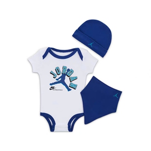 Jordan乔丹新生儿婴童爬服连体衣针织帽围兜礼盒套装JD2333038NB