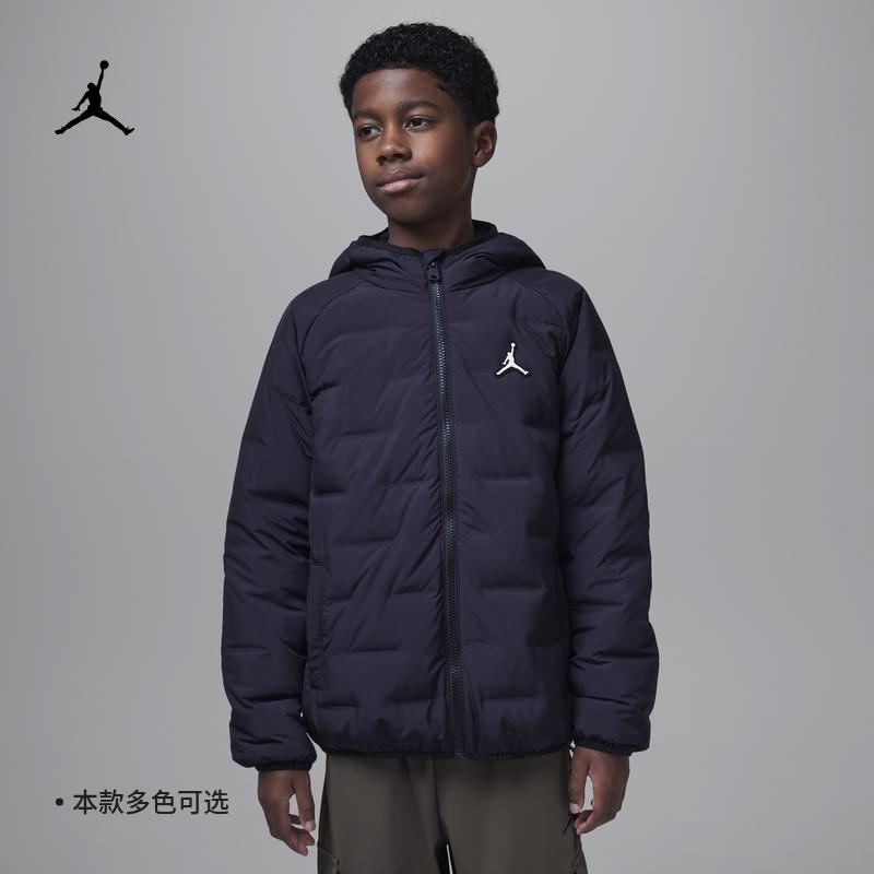 Jordan 儿童羽绒服轻薄秋冬新款保暖鸭绒男童短款外套JD2442053