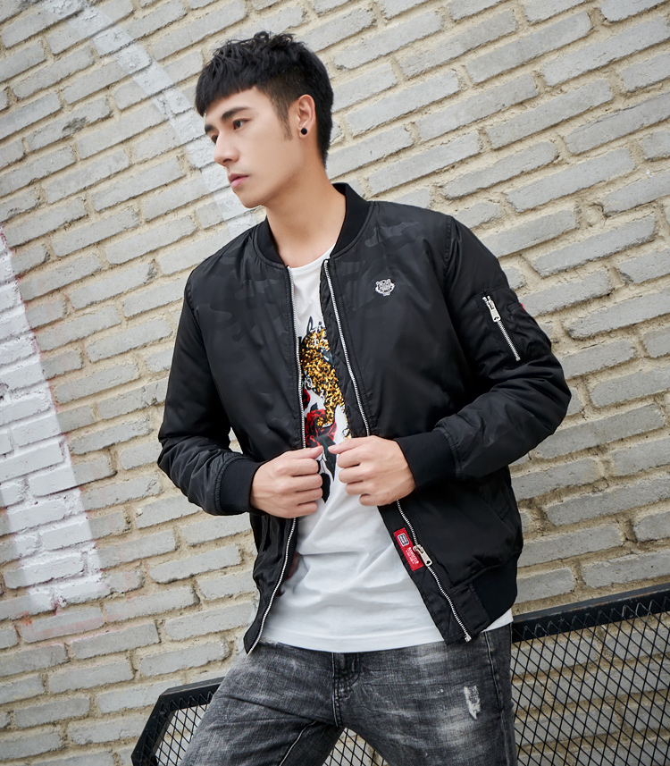 冬季潮牌外套男装飞行员夹克棒球服工装迷彩刺绣棉衣休闲防风外套