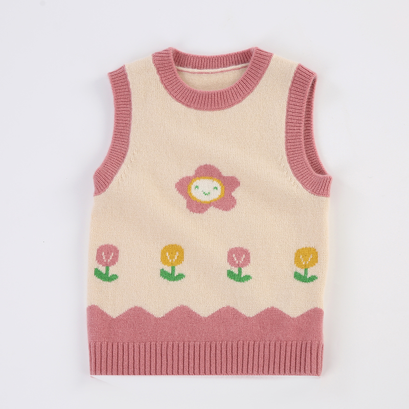 女宝宝羊绒衫100%山羊绒毛衣马甲