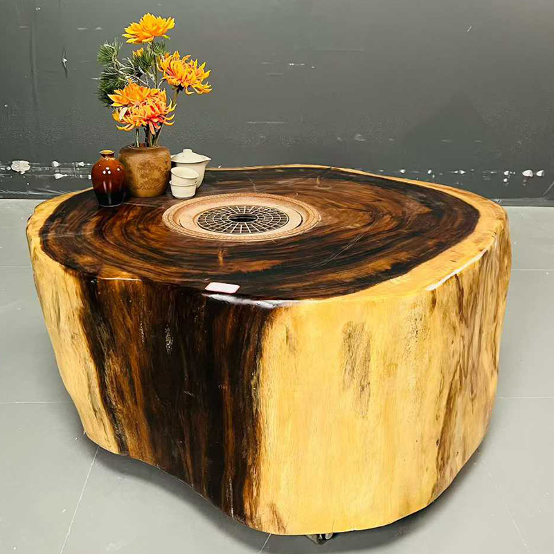 围炉煮茶实木茶桌侘寂风