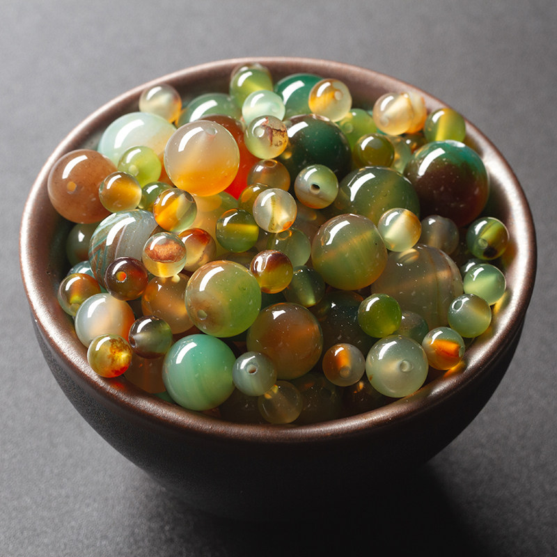 孔雀玛瑙散珠子手工diy饰品配件手串串珠编织项链水晶配珠材料包